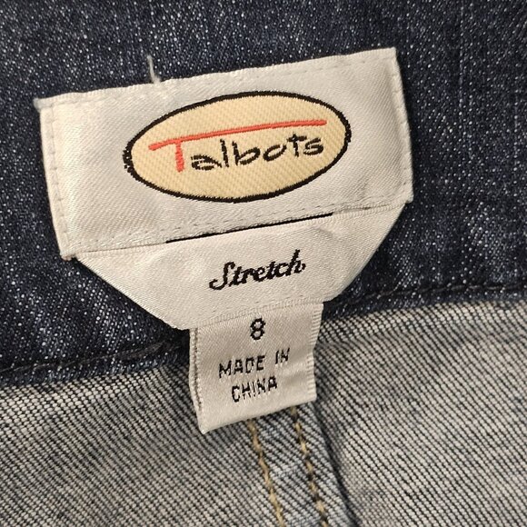 Y2K Womens Blue Jean‎ Cropped Bolero Jean Jacket Sz 8 Stretch Open Front Retro - Picture 7 of 9